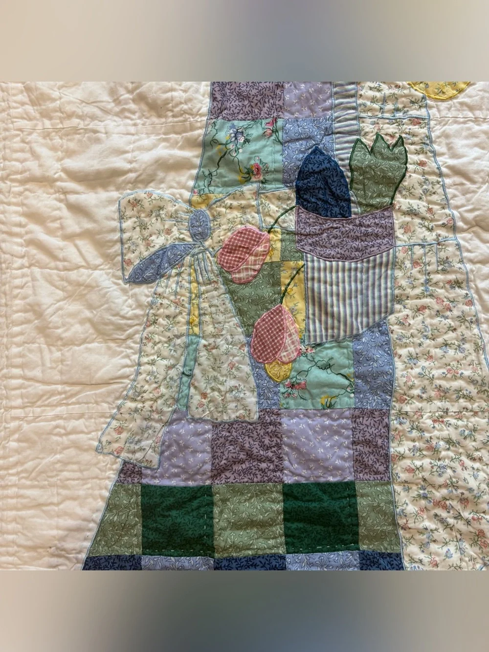 Vtg American Pacific Sunbonnet Sue Quilt Limited Edition Throw Floral 49x59”